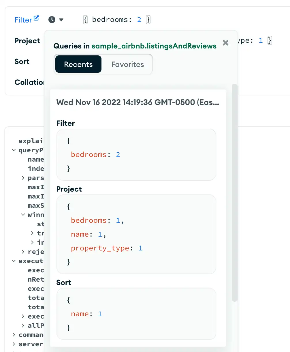 Compass query history